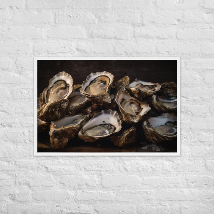 Freshly Shucked Malpeque Oysters Framed poster 🤤 from Yumify.AI