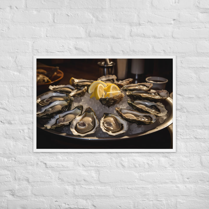 Freshly Shucked Malpeque Oysters Framed poster 🤤 from Yumify.AI