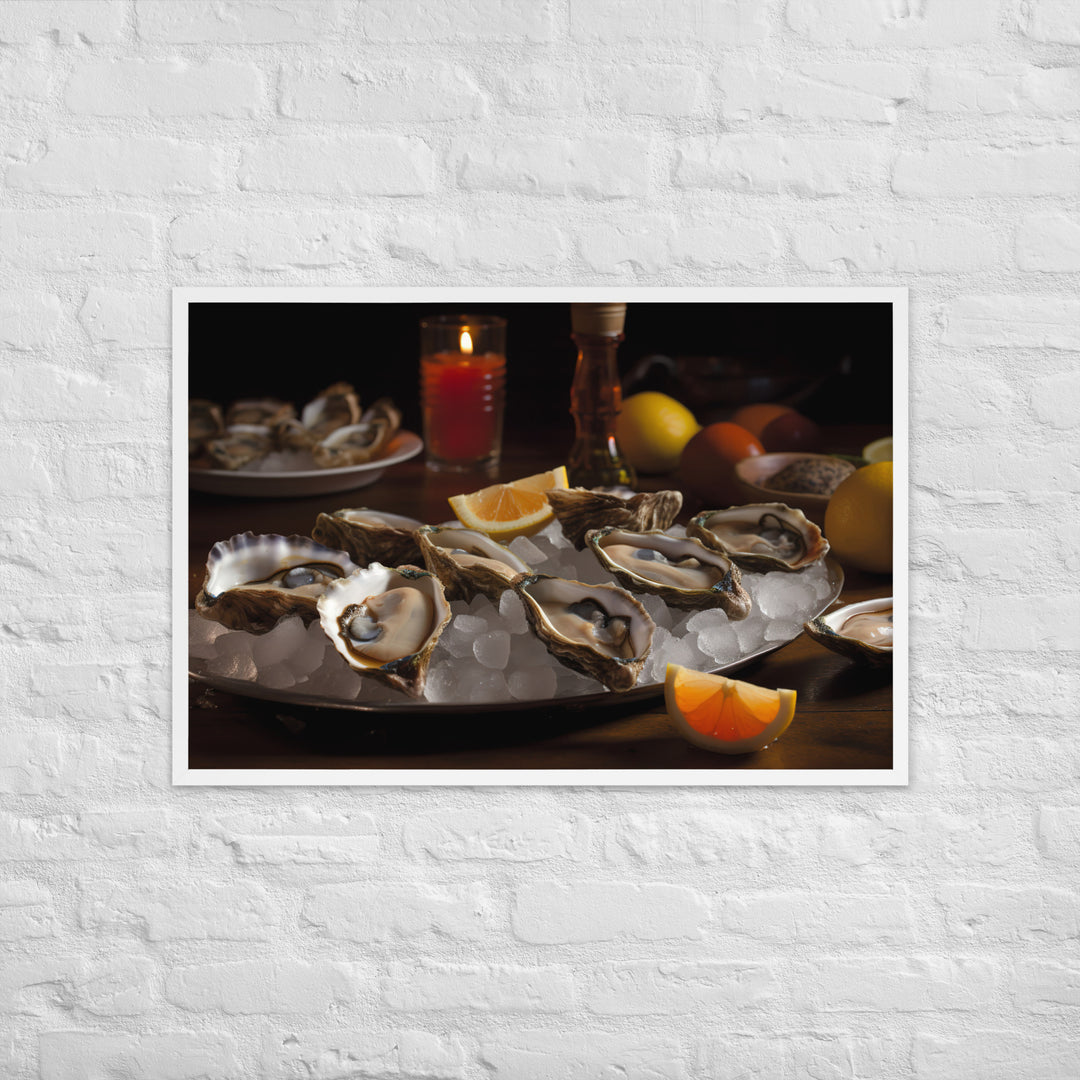 Freshly Shucked Malpeque Oysters Framed poster 🤤 from Yumify.AI