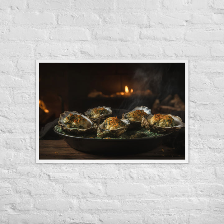 Eastern Oysters Rockefeller Framed poster 🤤 from Yumify.AI