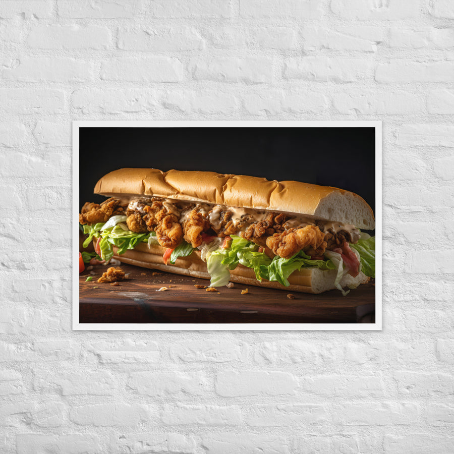 Eastern Oyster Po Boy Sandwich Framed poster 🤤 from Yumify.AI