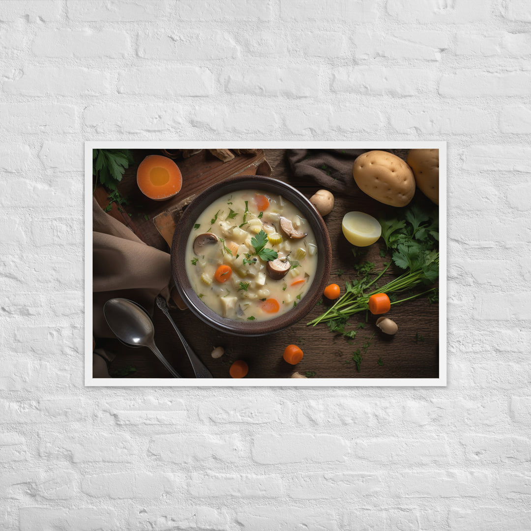 Eastern Oyster Chowder Framed poster 🤤 from Yumify.AI