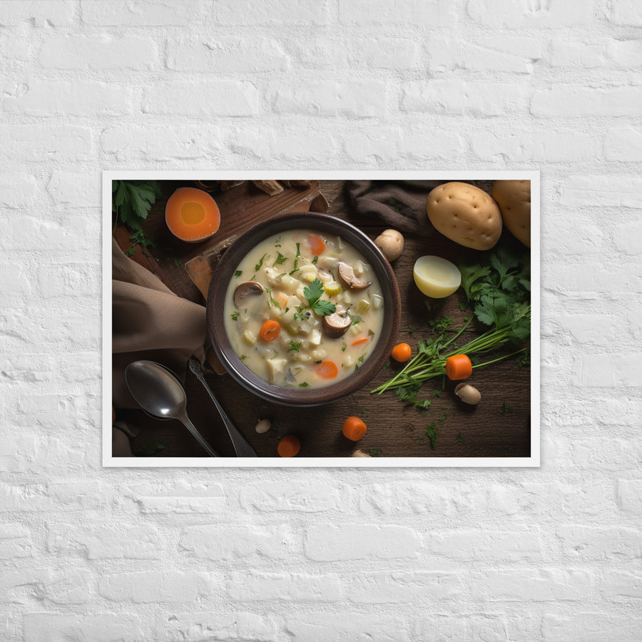 Eastern Oyster Chowder Framed poster 🤤 from Yumify.AI