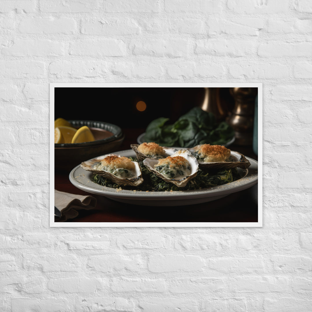 Blue Point Oysters Rockefeller Framed poster 🤤 from Yumify.AI