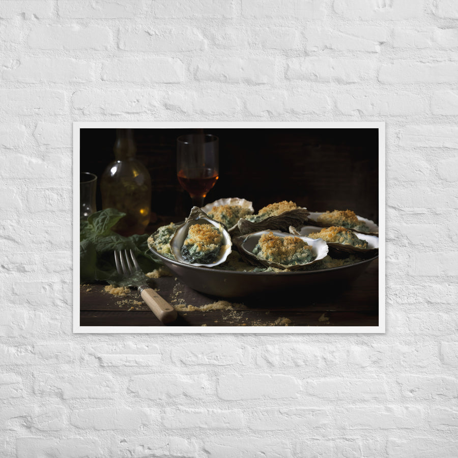 Blue Point Oysters Rockefeller Framed poster 🤤 from Yumify.AI
