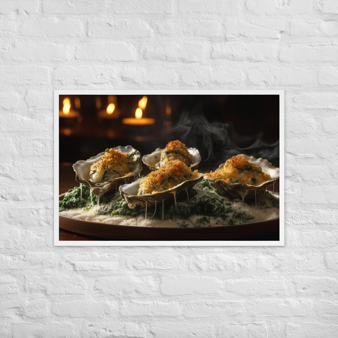 Blue Point Oysters Rockefeller Framed poster 🤤 from Yumify.AI