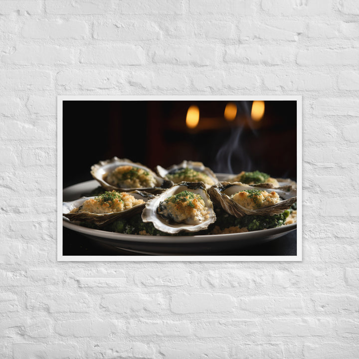 Blue Point Oysters Rockefeller Framed poster 🤤 from Yumify.AI