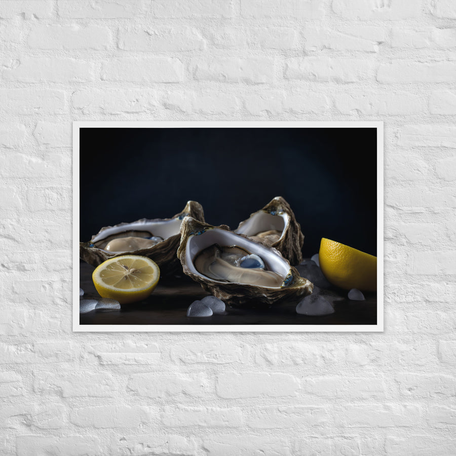 Blue Point Oysters on the Half Shell Framed poster 🤤 from Yumify.AI