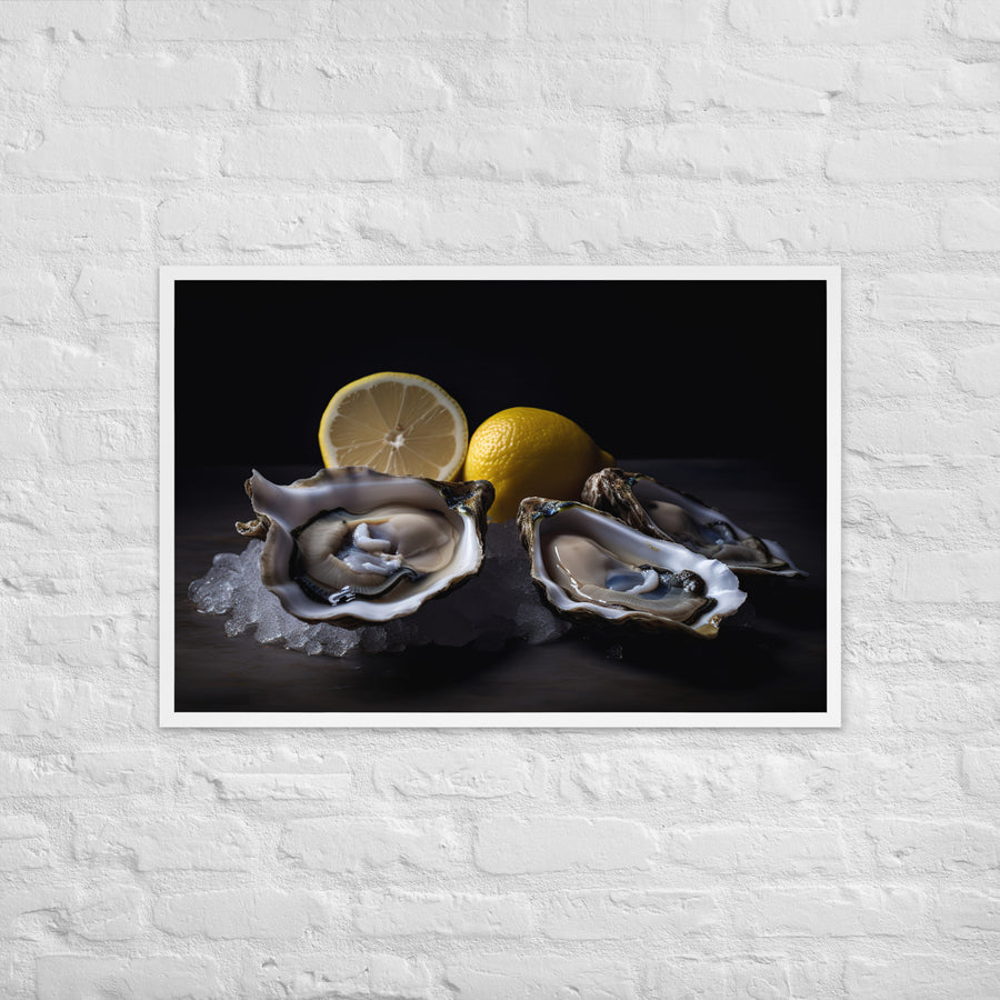 Blue Point Oysters on the Half Shell Framed poster 🤤 from Yumify.AI