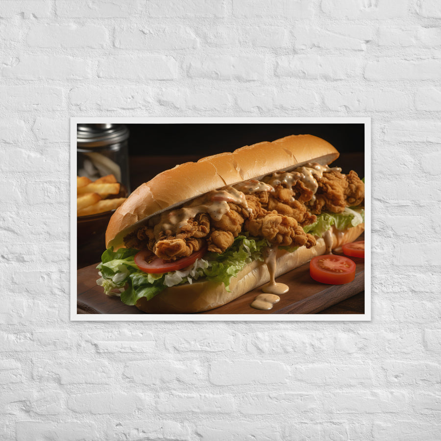 Blue Point Oyster Po Boy Sandwich Framed poster 🤤 from Yumify.AI