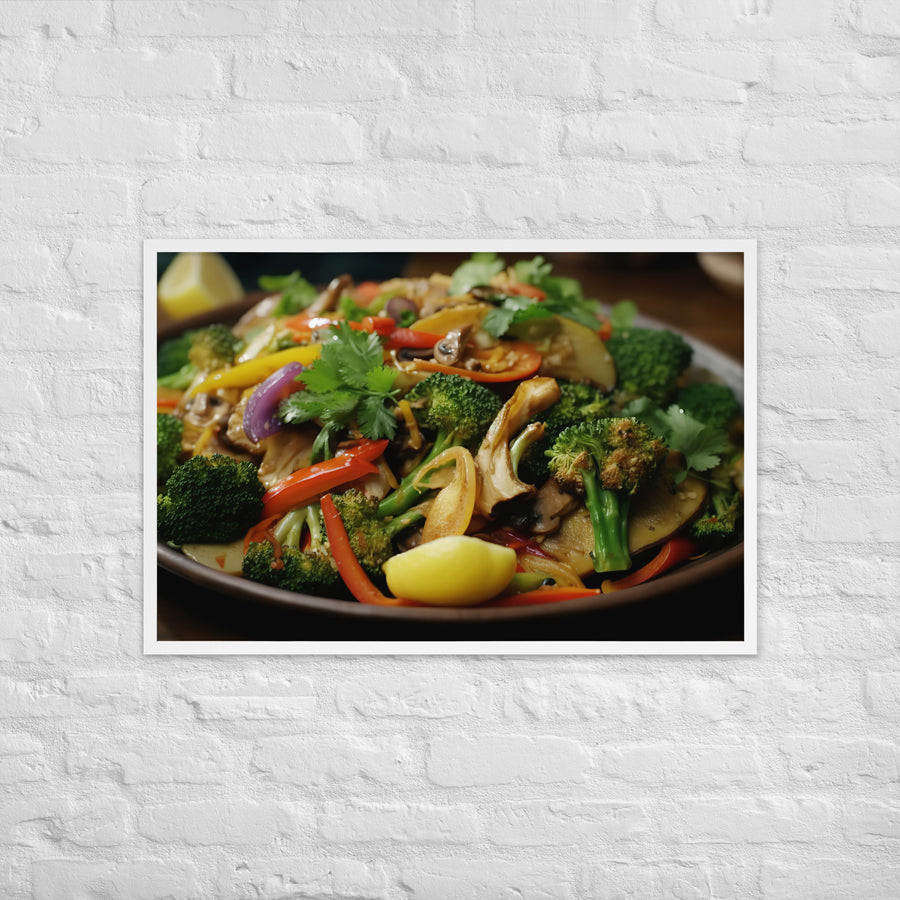 Asian style Pacific Oyster Stir Fry Framed poster 🤤 from Yumify.AI