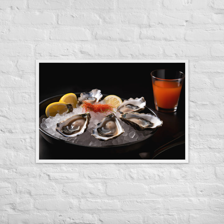 A Taste of the Pacific Fresh Kumamoto Oysters Framed poster 🤤 from Yumify.AI