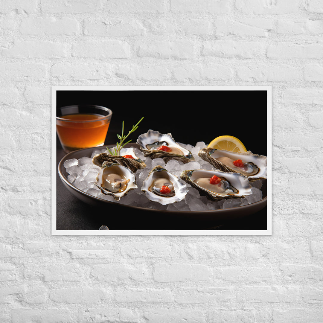 A Taste of the Pacific Fresh Kumamoto Oysters Framed poster 🤤 from Yumify.AI