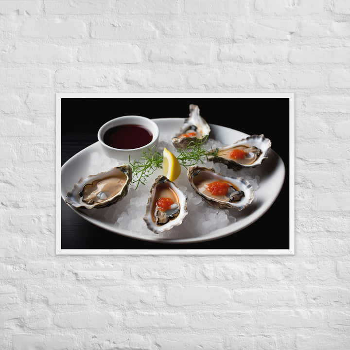 A Taste of the Pacific Fresh Kumamoto Oysters Framed poster 🤤 from Yumify.AI