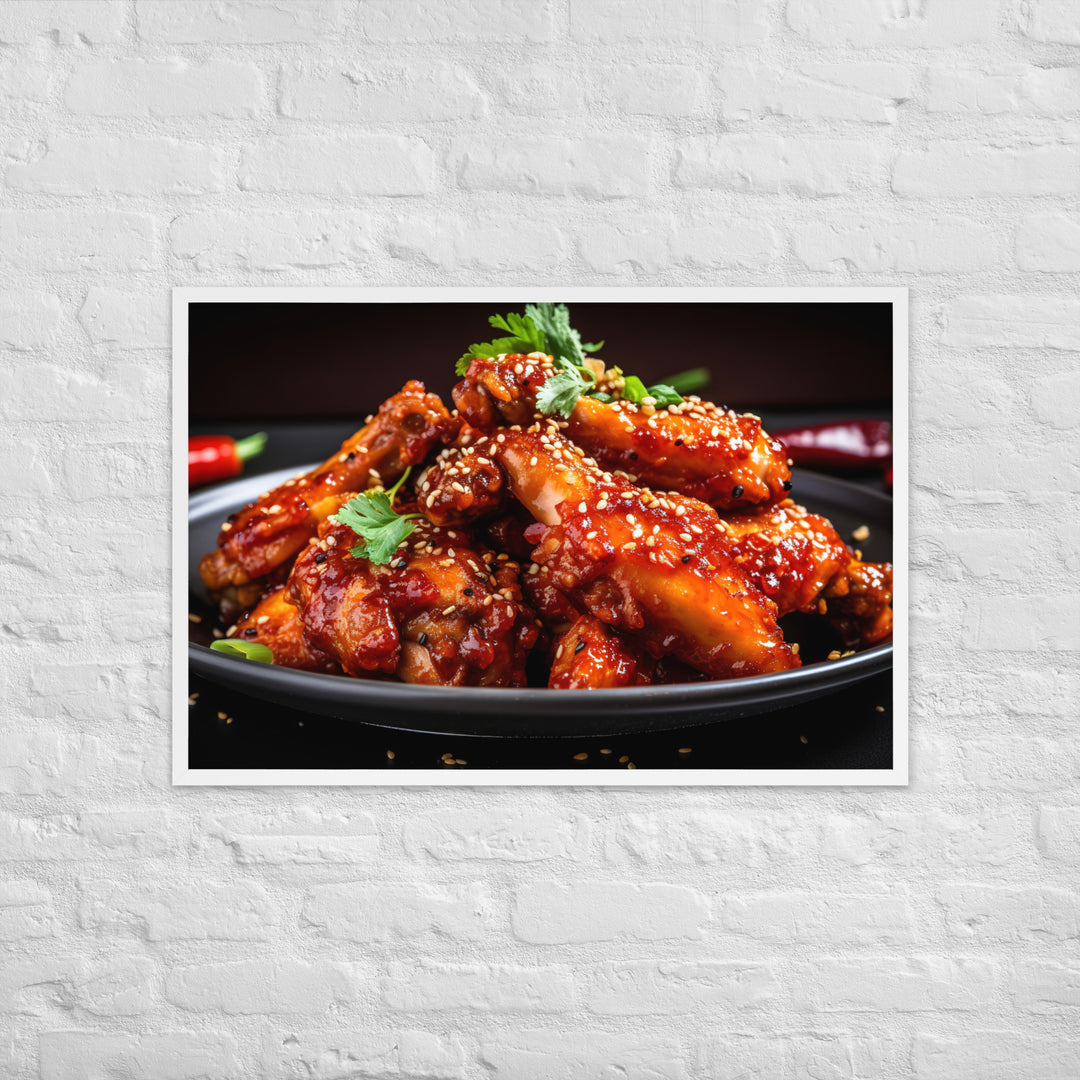 Spicy Korean Wings Framed poster 🤤 from Yumify.AI