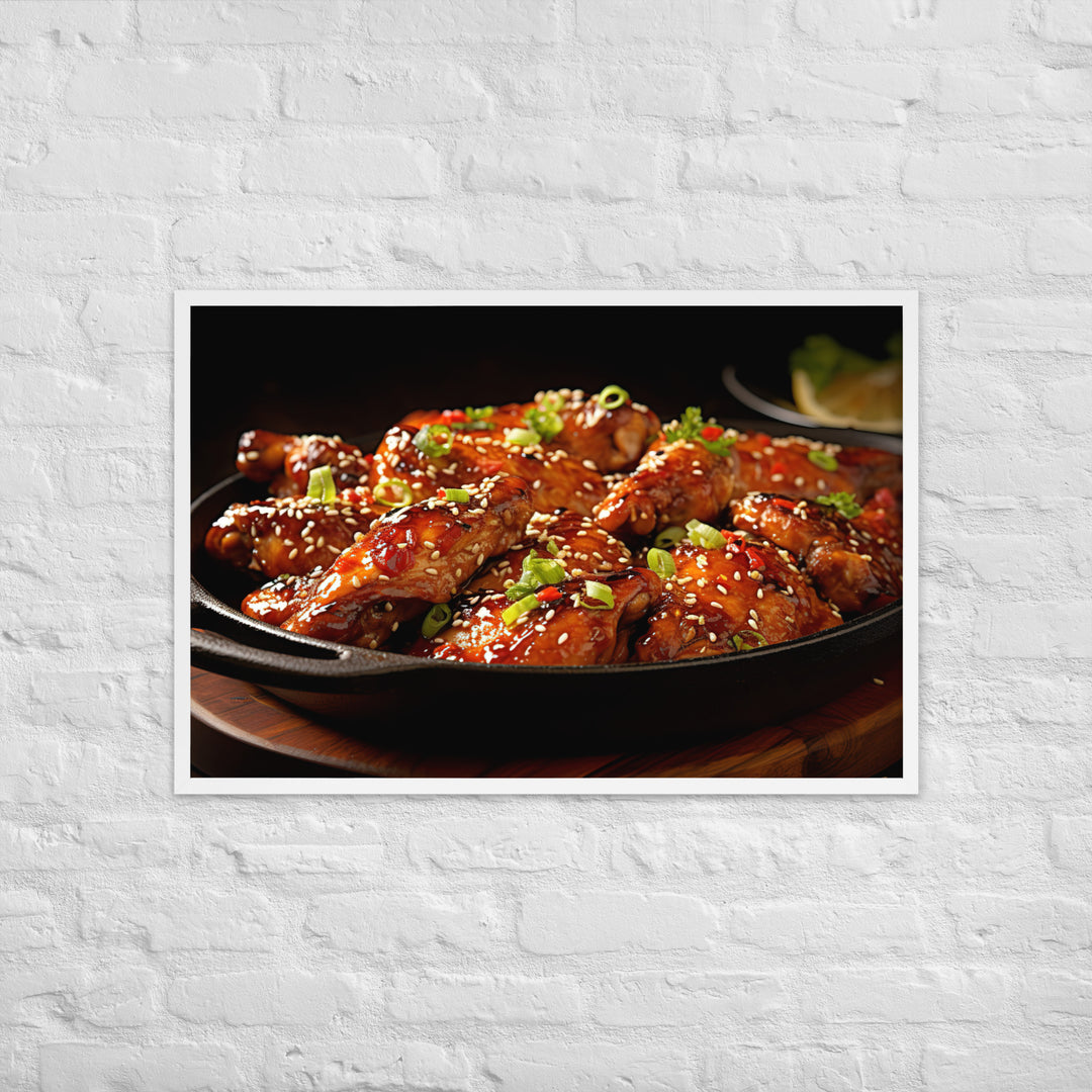 Spicy Korean Wings Framed poster 🤤 from Yumify.AI