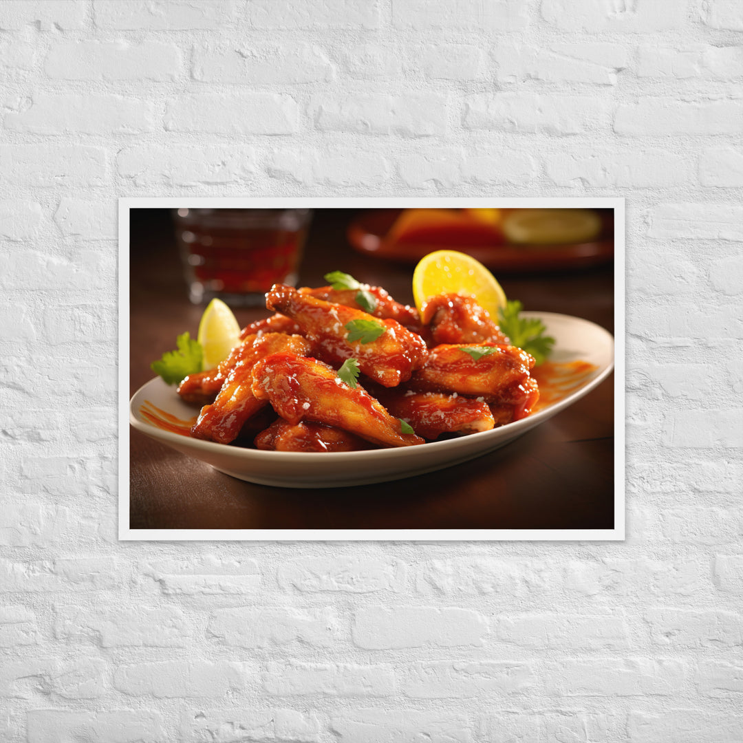 Mango Habanero Wings Framed poster 🤤 from Yumify.AI