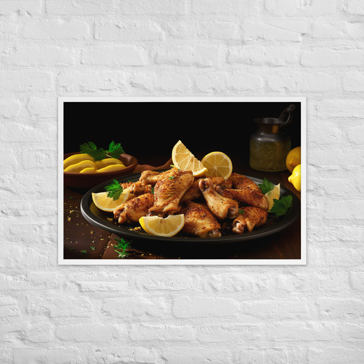 Lemon Pepper Wings Framed poster 🤤 from Yumify.AI