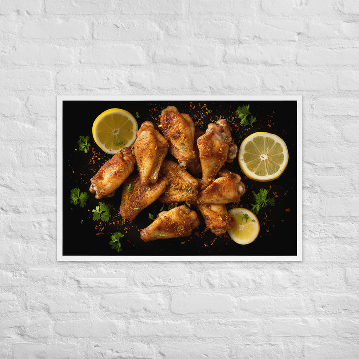 Lemon Pepper Wings Framed poster 🤤 from Yumify.AI