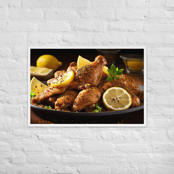 Lemon Pepper Wings Framed poster 🤤 from Yumify.AI