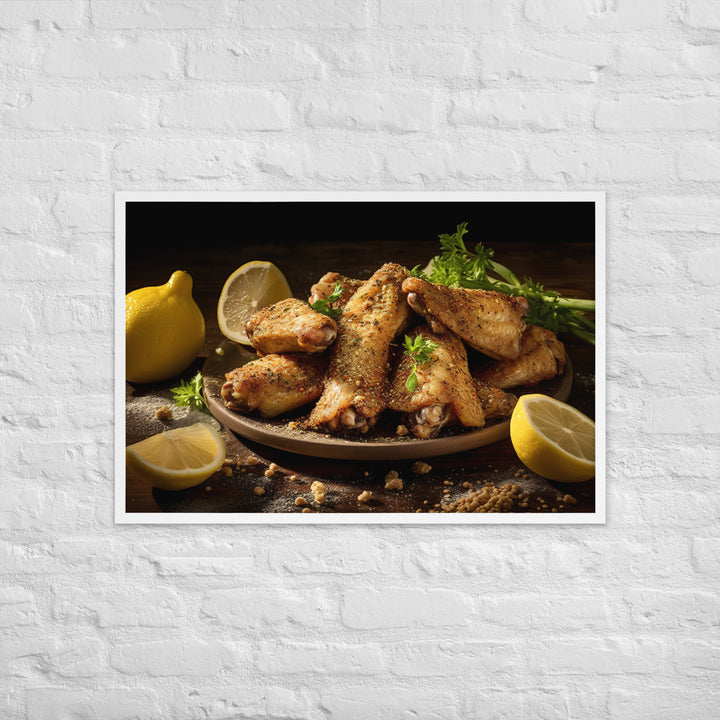 Lemon Pepper Wings Framed poster 🤤 from Yumify.AI