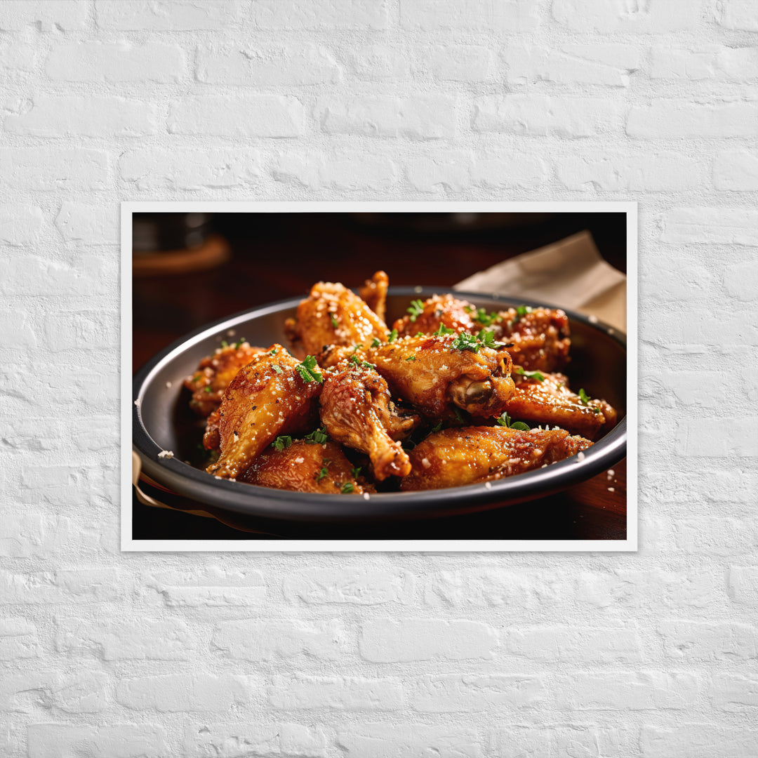 Garlic Parmesan Wings Framed poster 🤤 from Yumify.AI