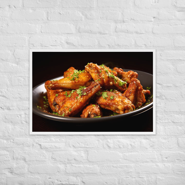 Garlic Parmesan Wings Framed poster 🤤 from Yumify.AI