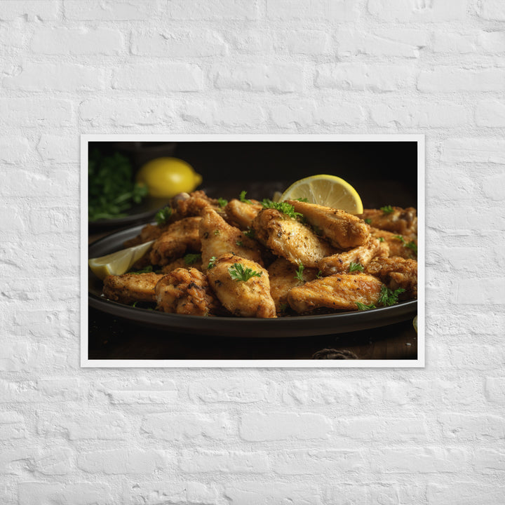 Lemon Pepper Wings Framed poster 🤤 from Yumify.AI