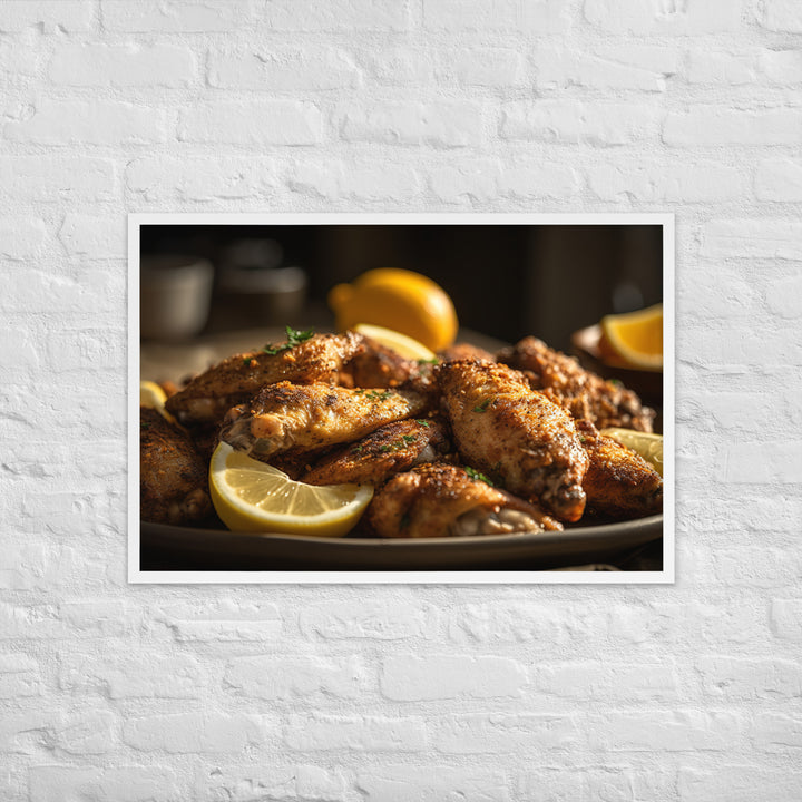 Lemon Pepper Wings Framed poster 🤤 from Yumify.AI