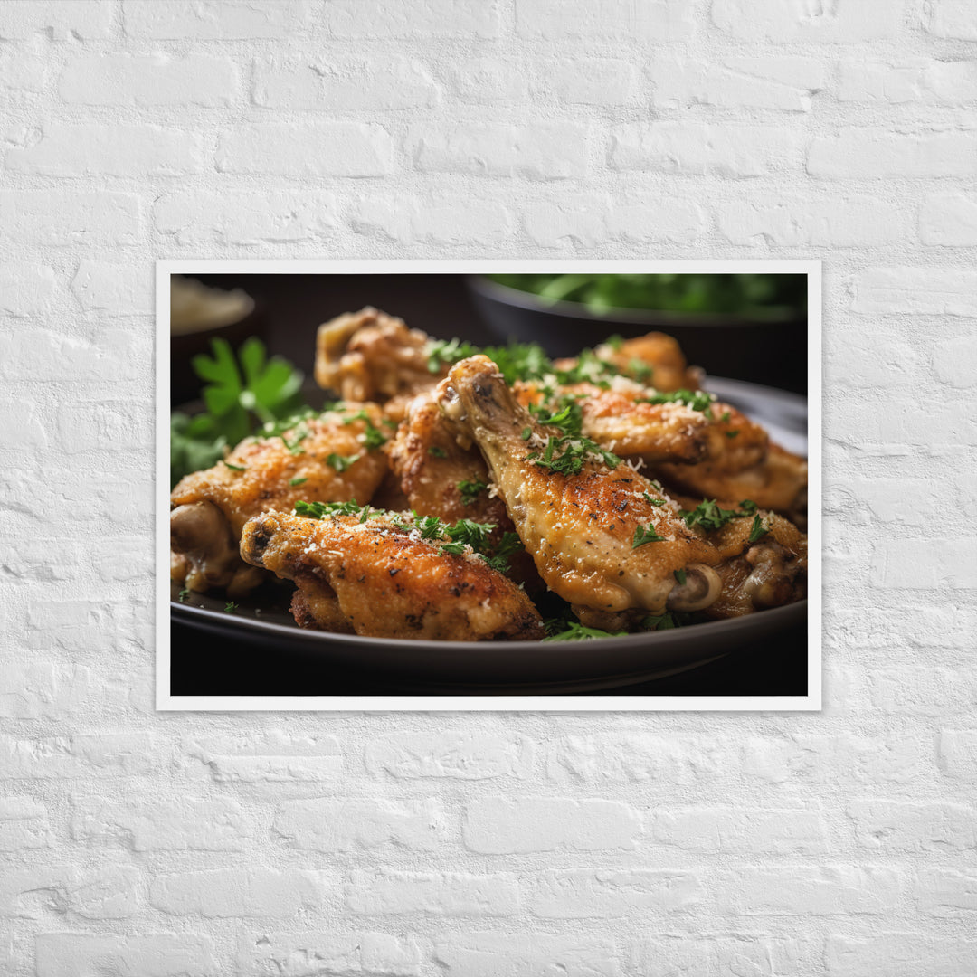 Garlic Parmesan Wings Framed poster 🤤 from Yumify.AI