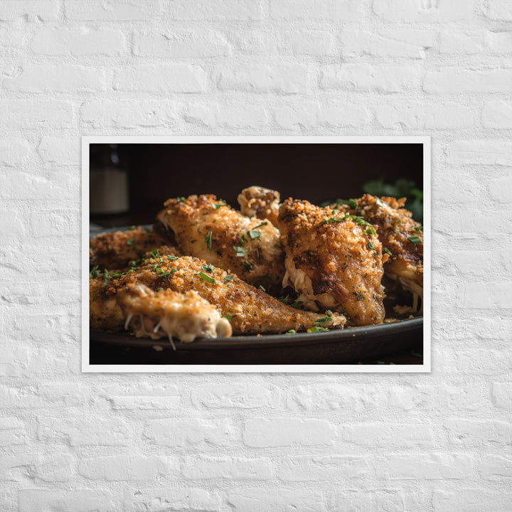 Garlic Parmesan Wings Framed poster 🤤 from Yumify.AI