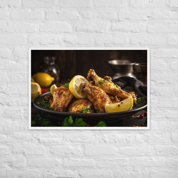 Lemon Pepper Wings Framed poster 🤤 from Yumify.AI