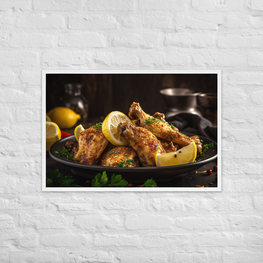 Lemon Pepper Wings Framed poster 🤤 from Yumify.AI