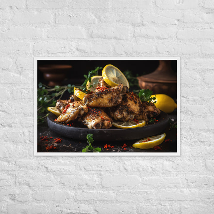 Lemon Pepper Wings Framed poster 🤤 from Yumify.AI