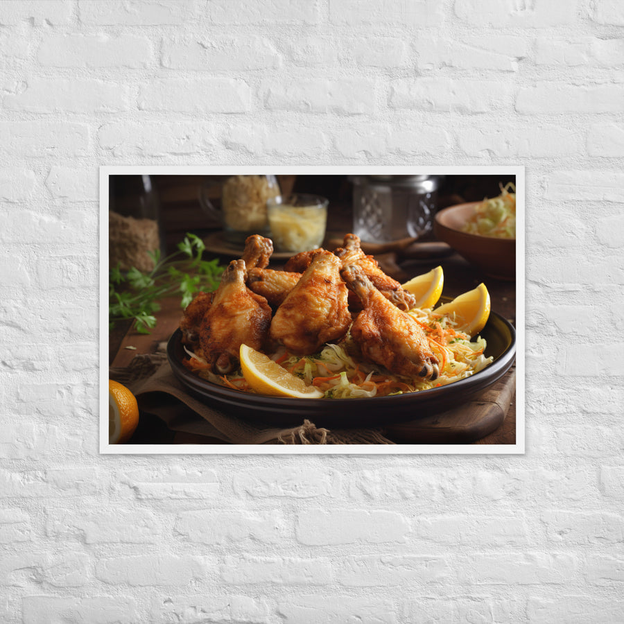 Lemon Pepper Wings Framed poster 🤤 from Yumify.AI