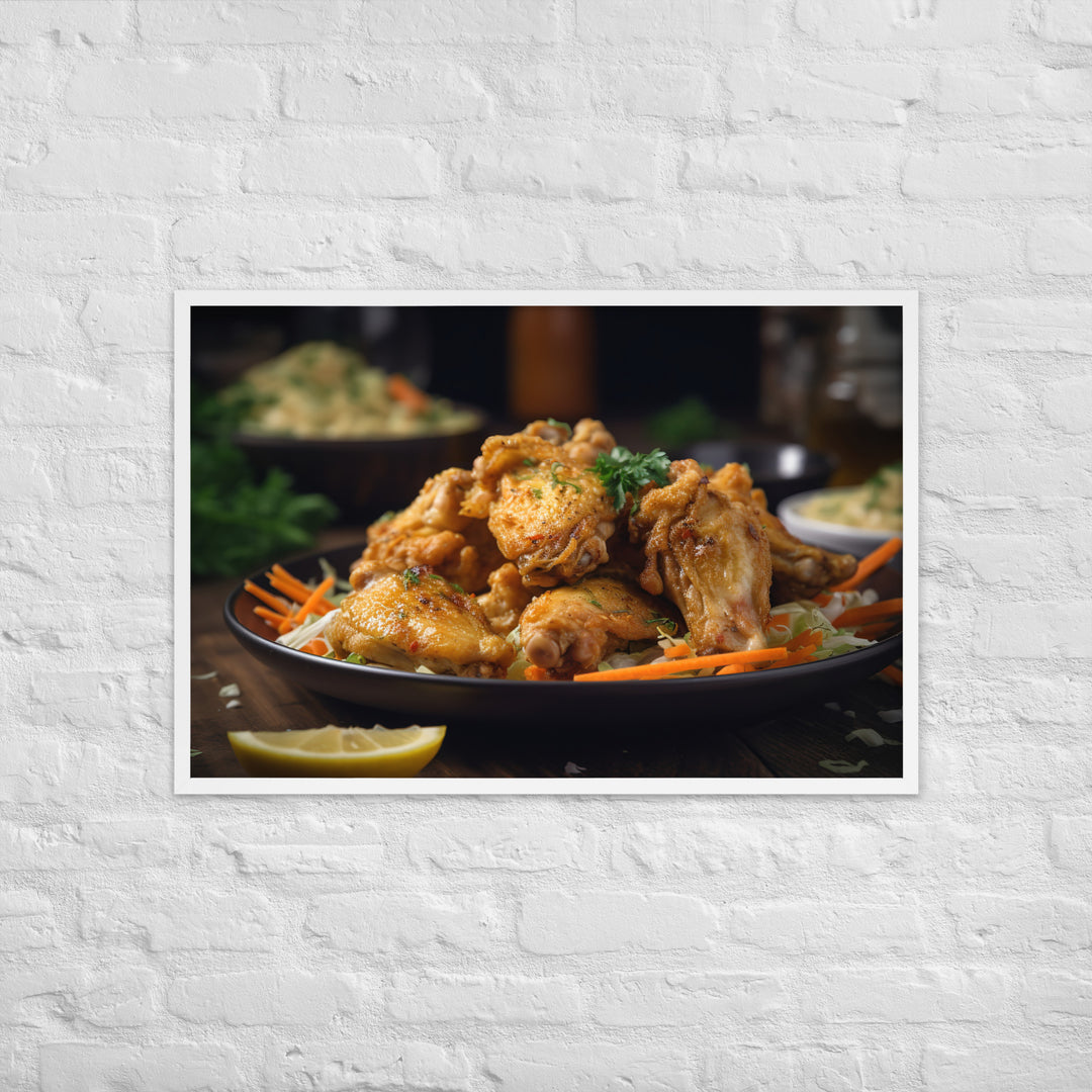 Lemon Pepper Wings Framed poster 🤤 from Yumify.AI