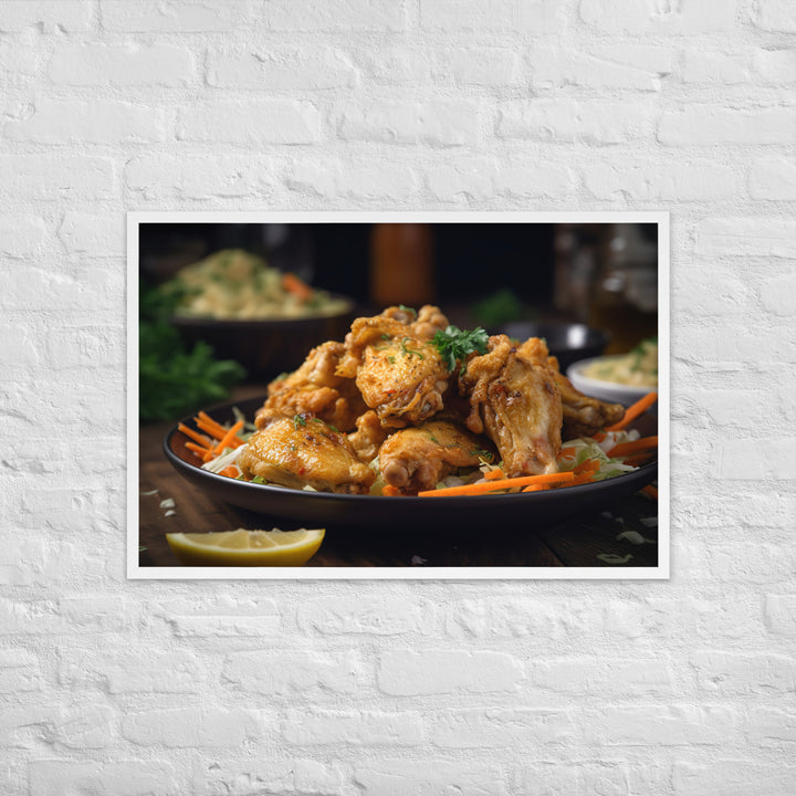 Lemon Pepper Wings Framed poster 🤤 from Yumify.AI