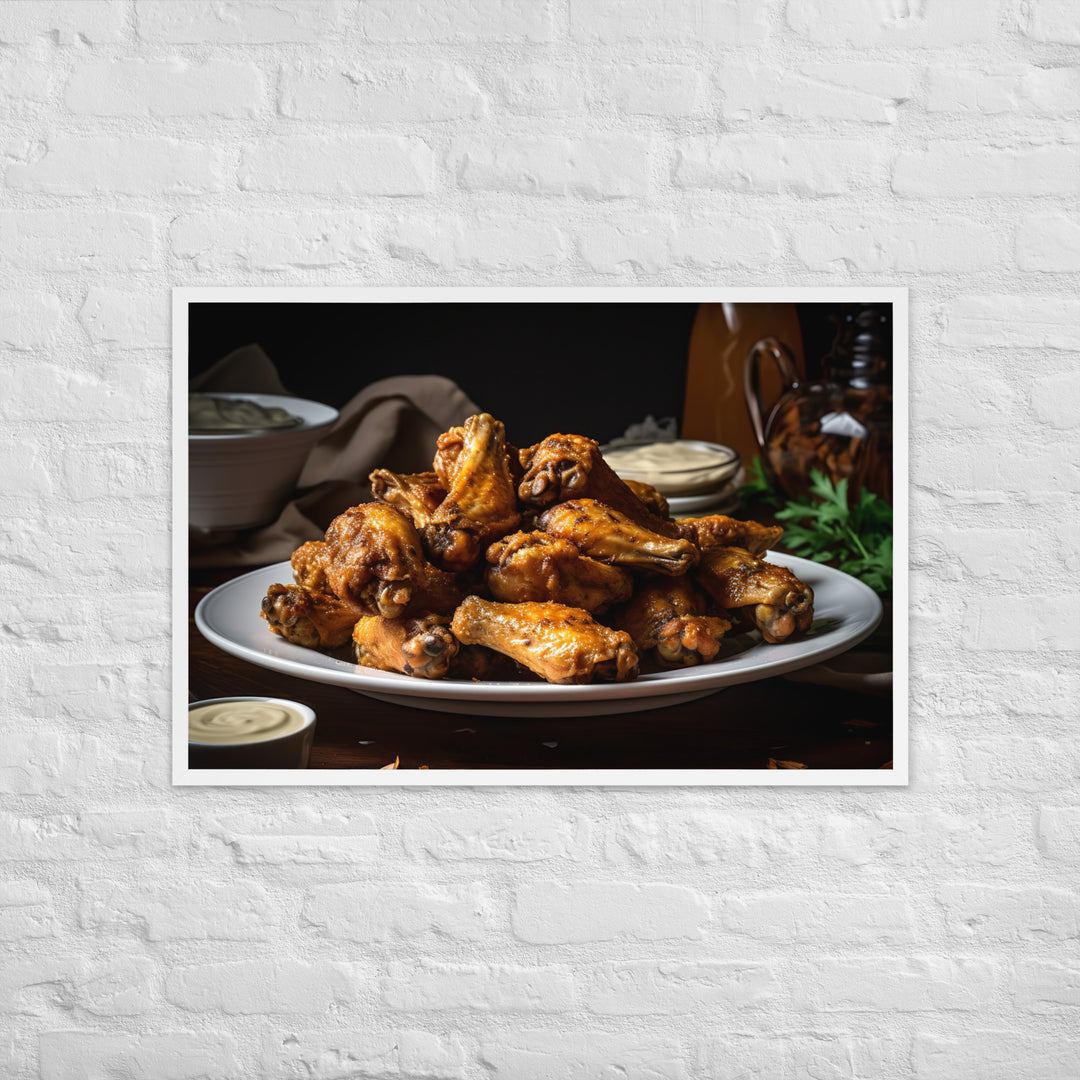 Garlic Parmesan Wings Framed poster 🤤 from Yumify.AI