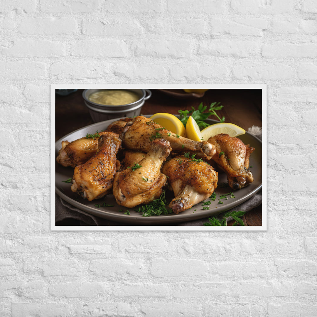 Lemon Pepper Wings Framed poster 🤤 from Yumify.AI