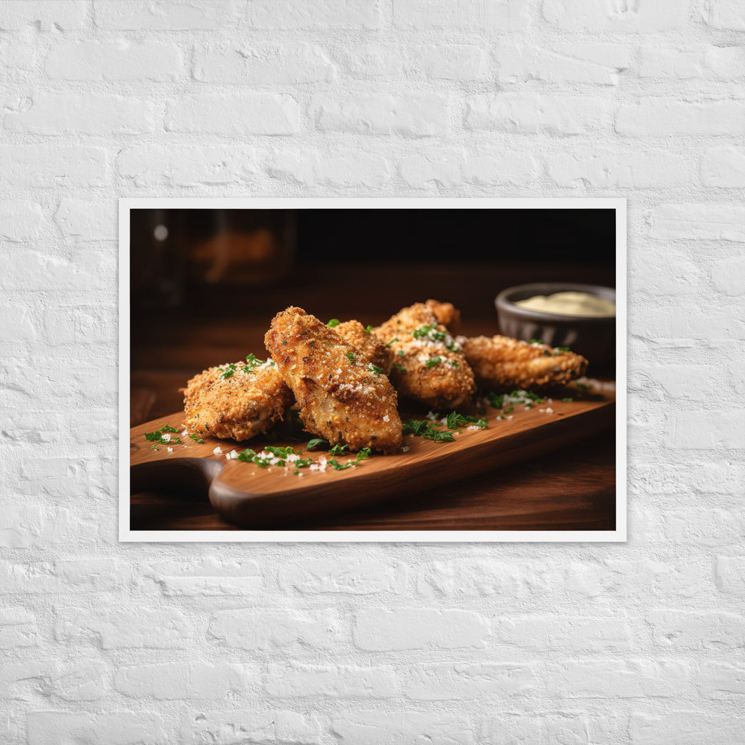 Garlic Parmesan Wings Framed poster 🤤 from Yumify.AI