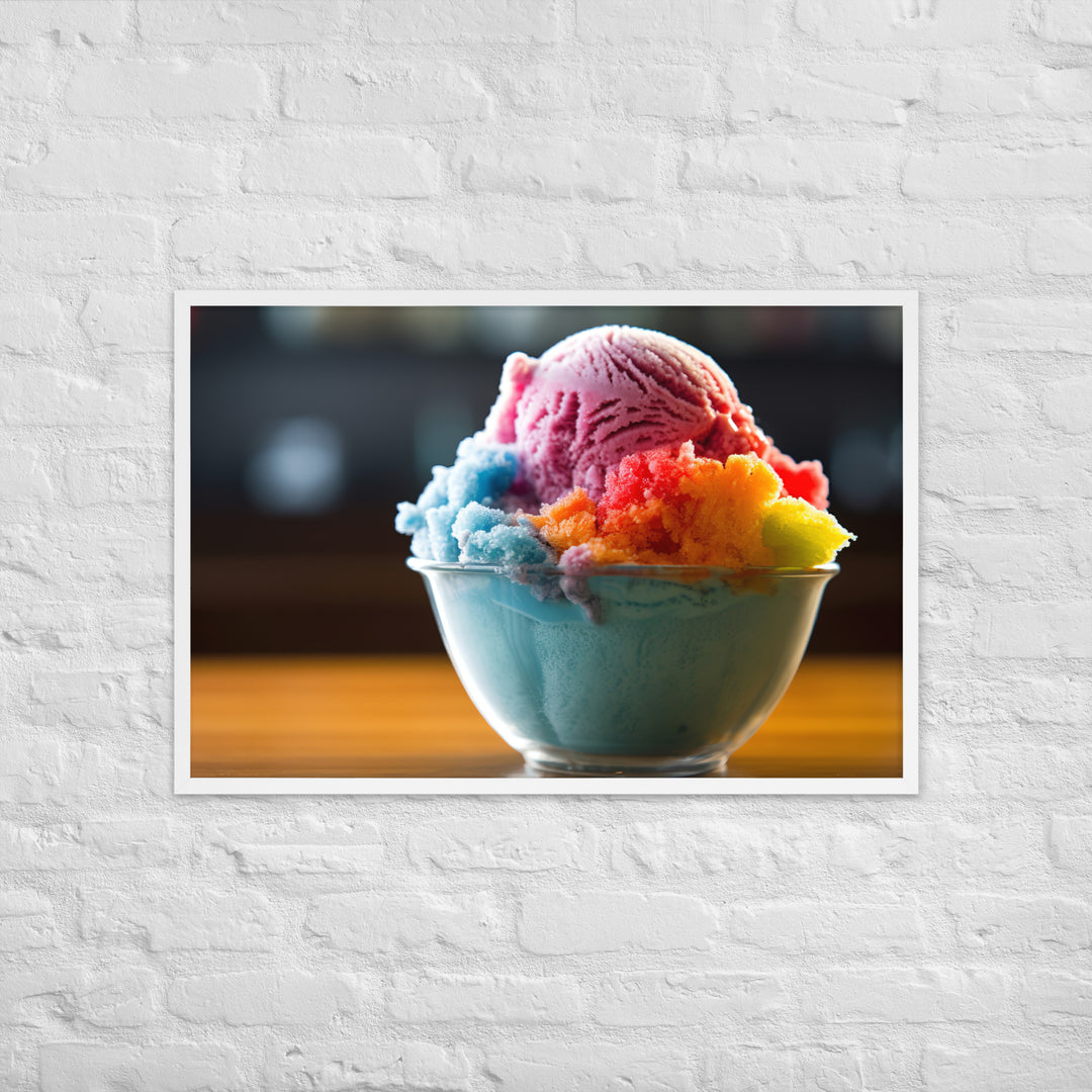 Shave Ice Framed poster 🤤 from Yumify.AI