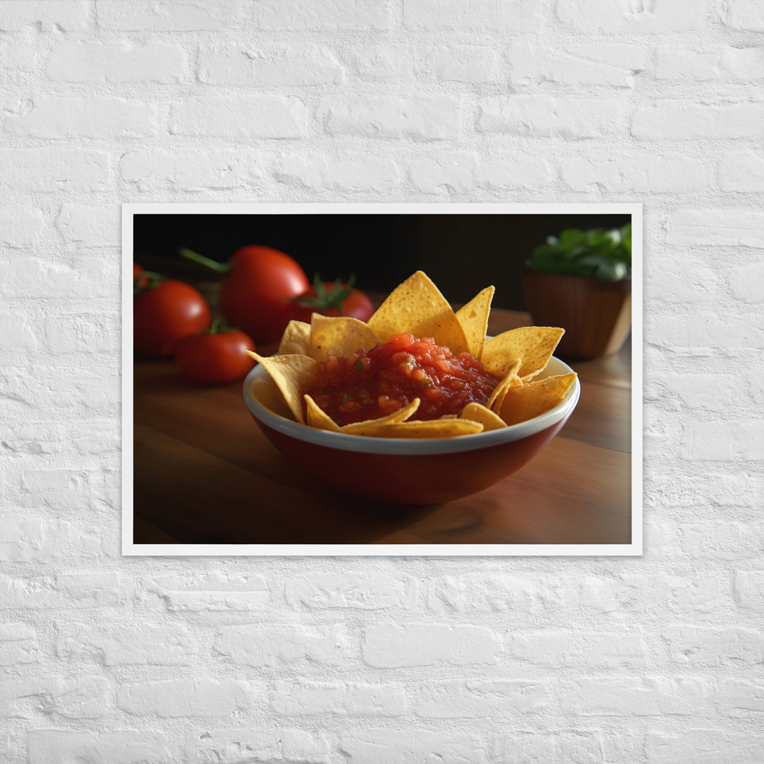 Zesty Chips and Salsa Framed poster 🤤 from Yumify.AI