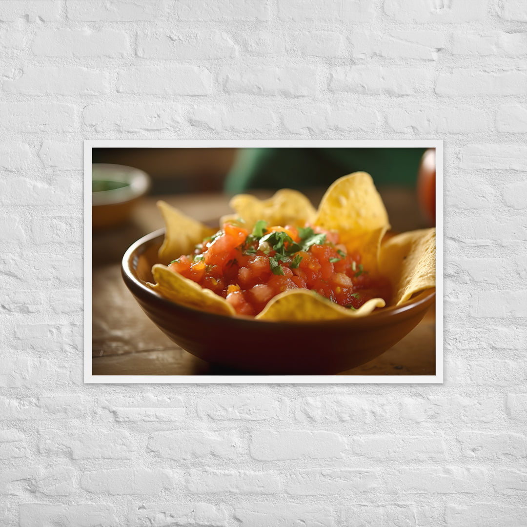 Fresh and Tangy Chips and Salsa Framed poster 🤤 from Yumify.AI