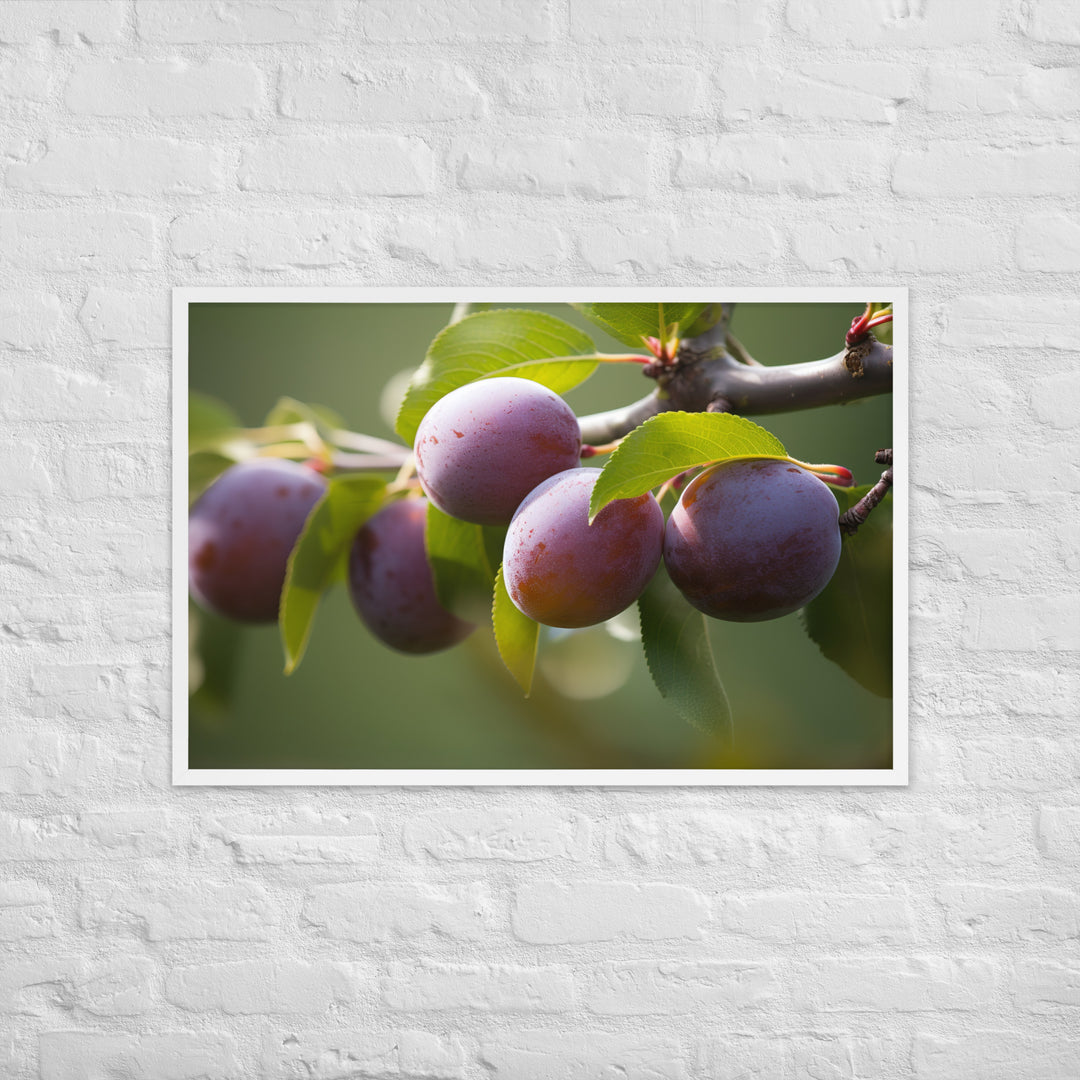 Plums on a Tree Framed poster 🤤 from Yumify.AI