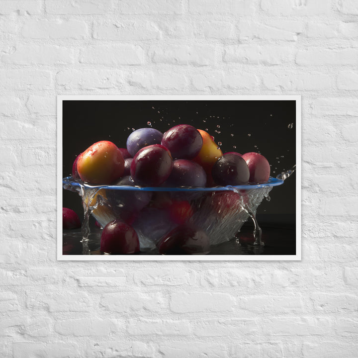 Plums in a Bowl Framed poster 🤤 from Yumify.AI