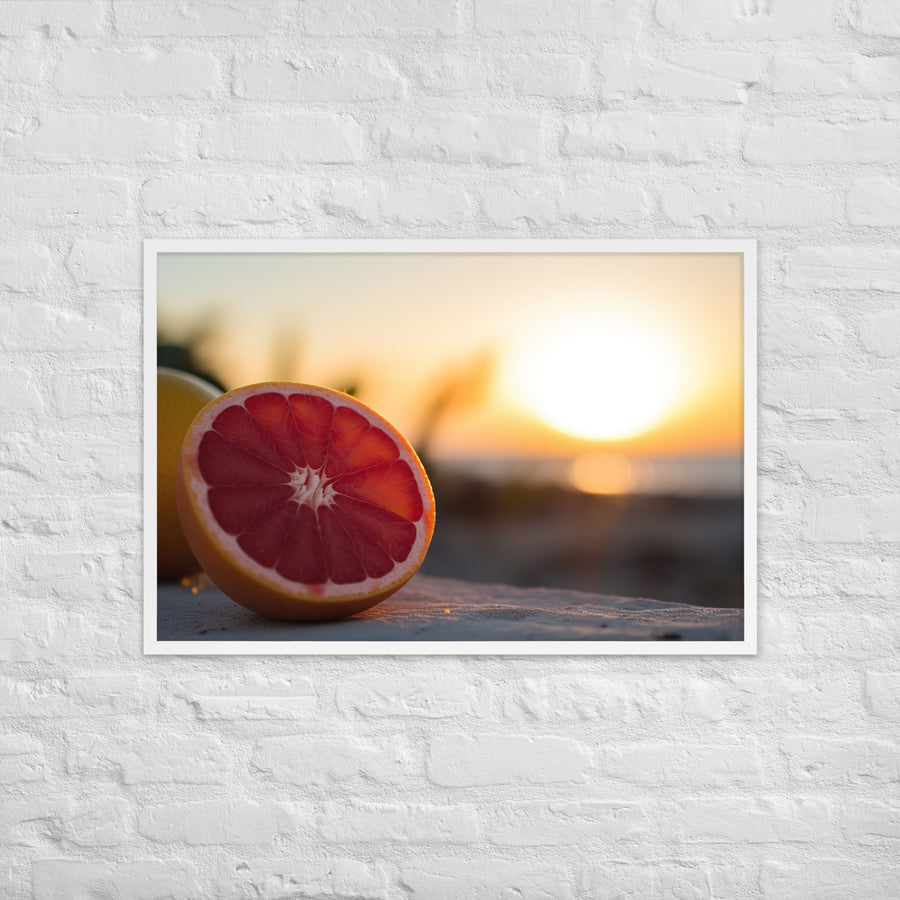Pink Citrus Sunrise Framed poster 🤤 from Yumify.AI