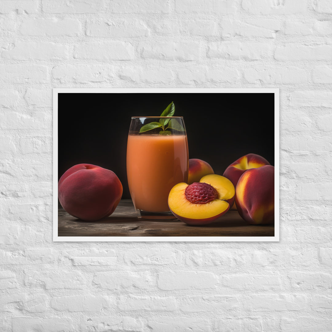 Peach Smoothie Framed poster 🤤 from Yumify.AI