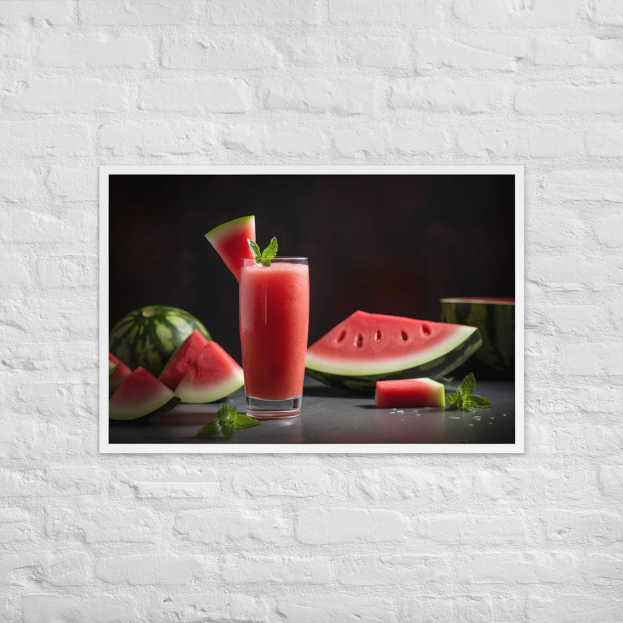 Watermelon Smoothie Time Framed poster 🤤 from Yumify.AI