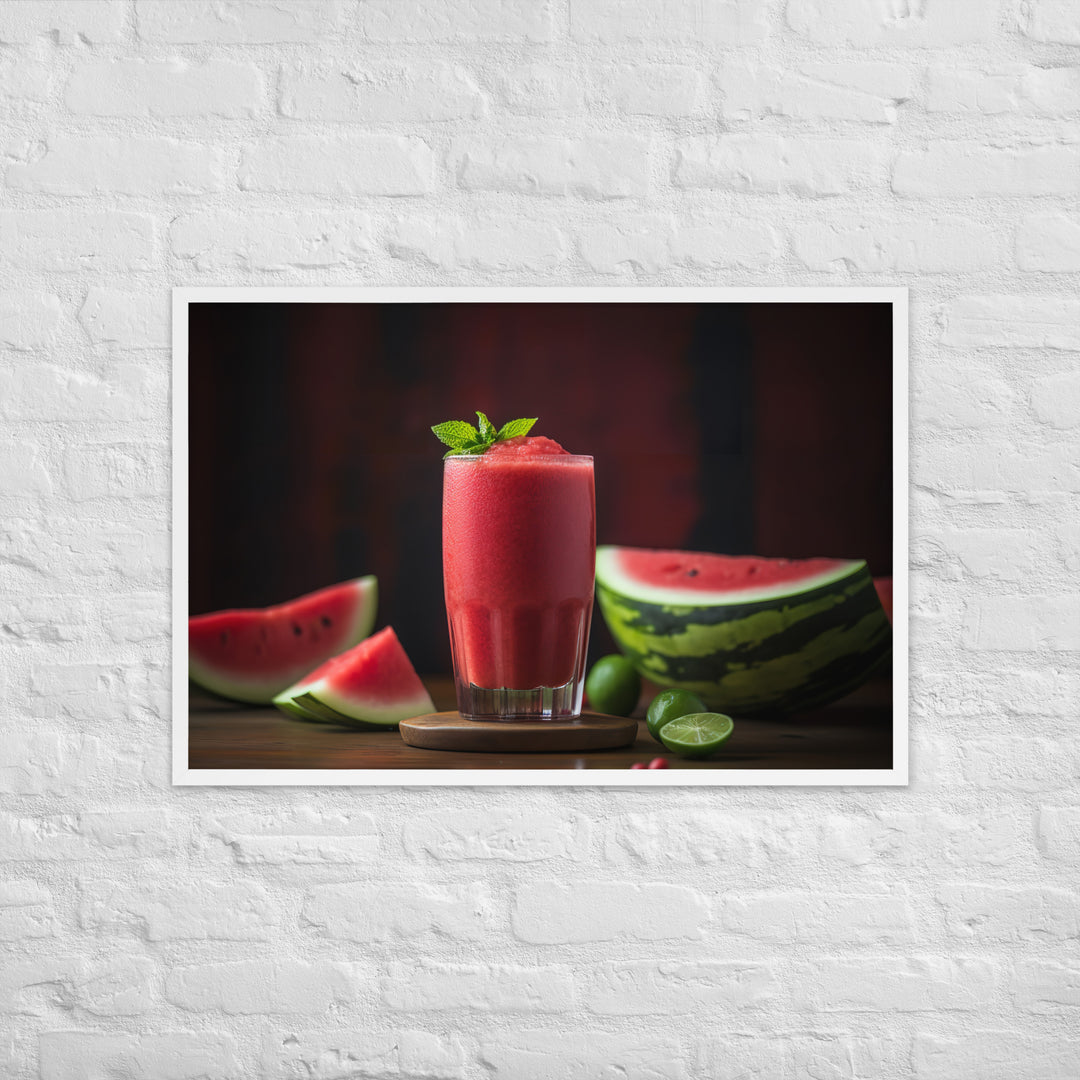 Watermelon Smoothie Time Framed poster 🤤 from Yumify.AI