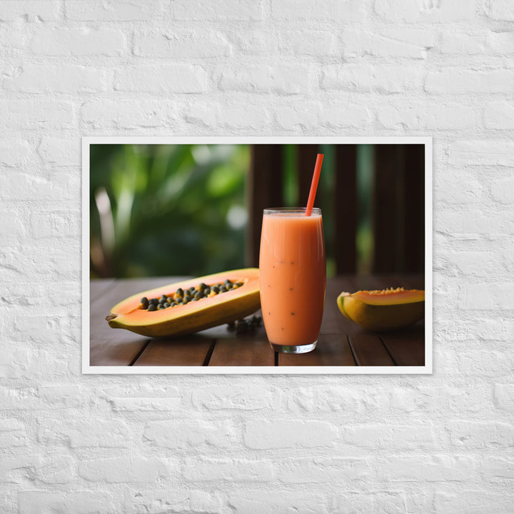 Papaya Smoothie Framed poster 🤤 from Yumify.AI